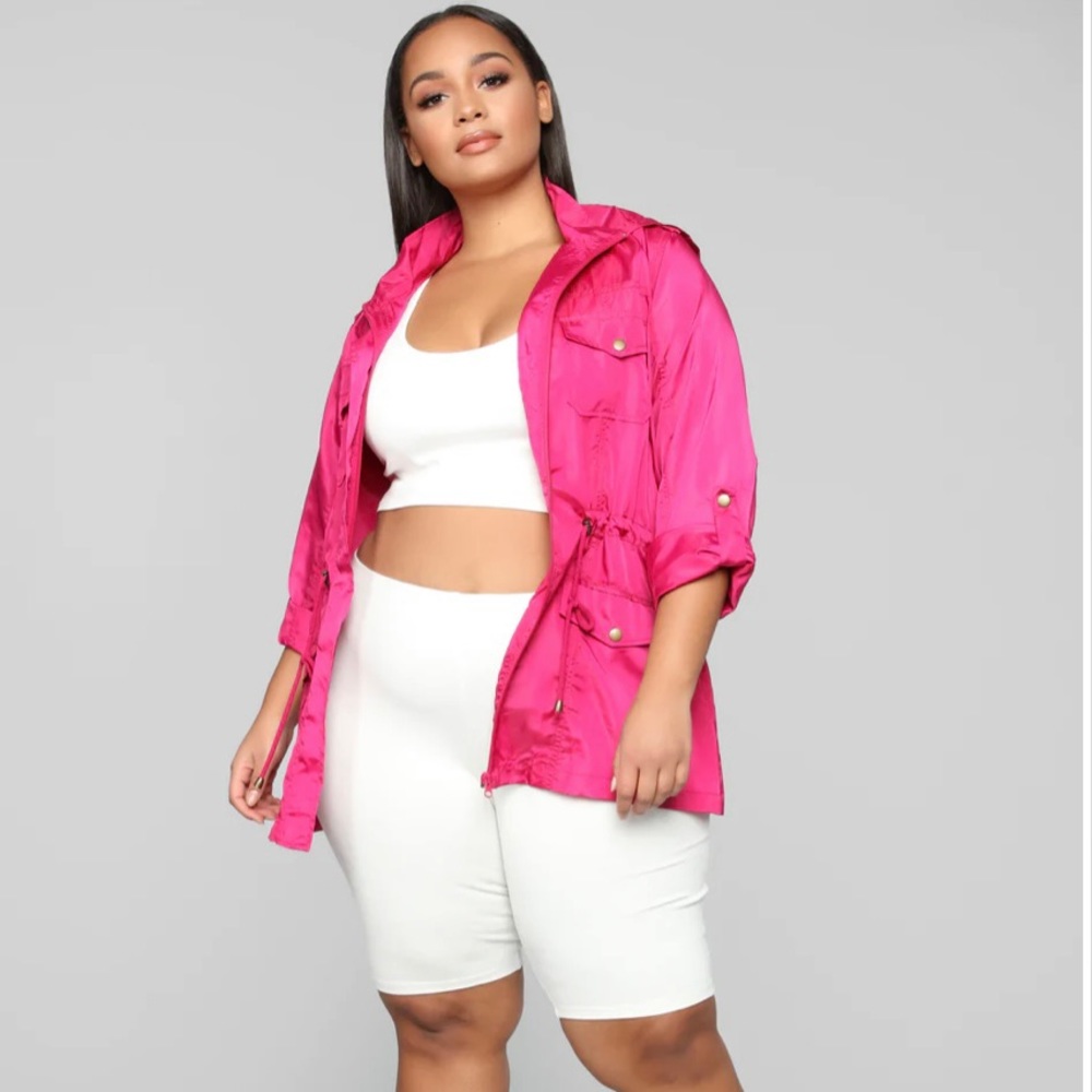 FASHIONNOVA beyond the wind jacket hot pink
